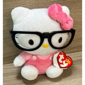 Ty Beanie Babies Hello Kitty Plush Glasses Pink Outfit Heart Tag‎ 2012